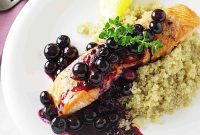 Pan-Seared Salmon with Fresh Blueberry Sauce Recipe