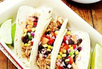Slow Cooker Shredded Chicken Tacos with Homemade Salsa