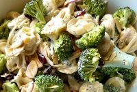 Creamy Tortellini Pasta Salad with Sundried Tomatoes & Basil