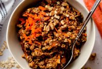 Carrot Cake Baked Oats with Walnuts and Cinnamon