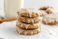 Chewy Oatmeal Cookies with Sweet Vanilla Icing