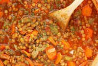 Hearty Lentil Soup Recipe with Ground Meat and Vegetables