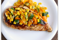 Apricot-Glazed Grilled Chicken with Charred Summer Vegetables