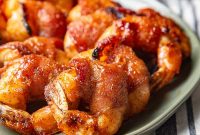 Bourbon Brown Sugar Glazed Bacon-Wrapped Shrimp Recipe