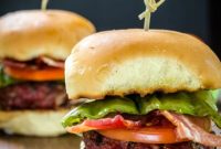 Hatch Chile Gruyère Burgers with Bacon and Crab-Stuffed Mushrooms