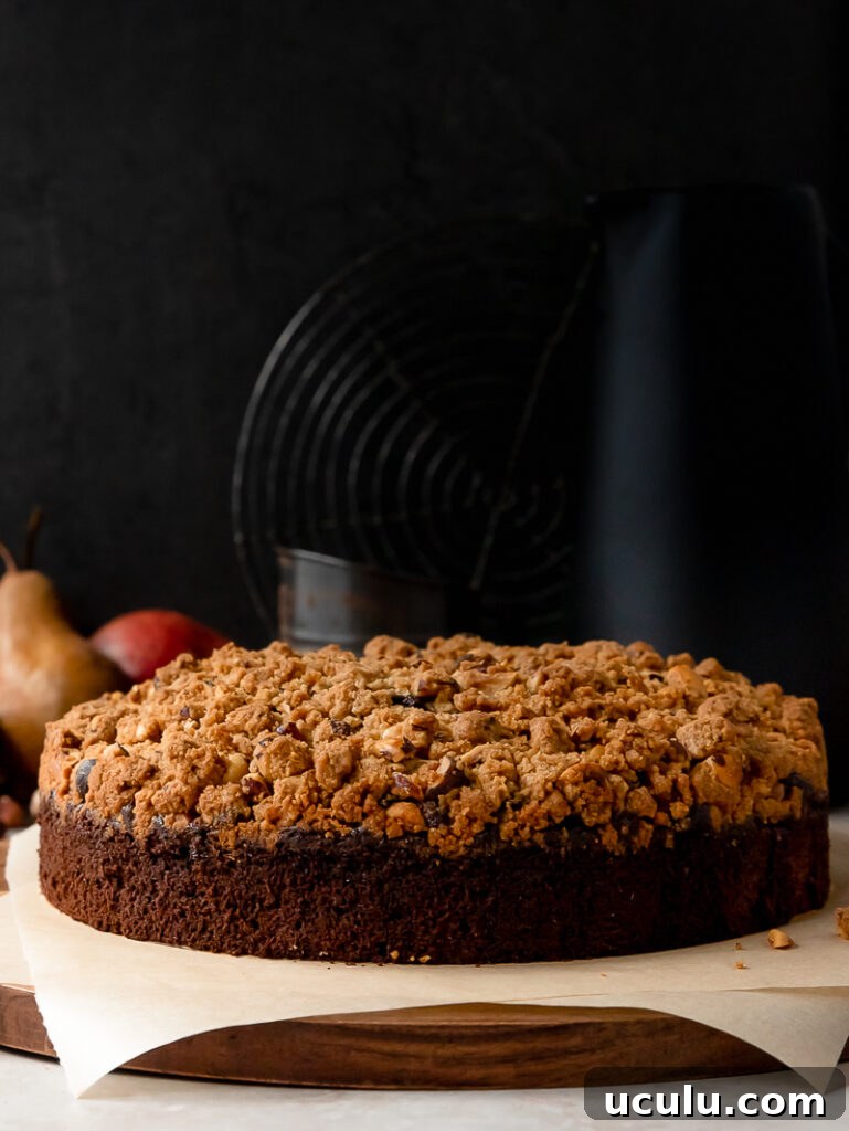 spiced chocolate pear cake