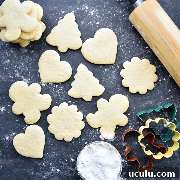 different shaped sugar cookies on a black background
