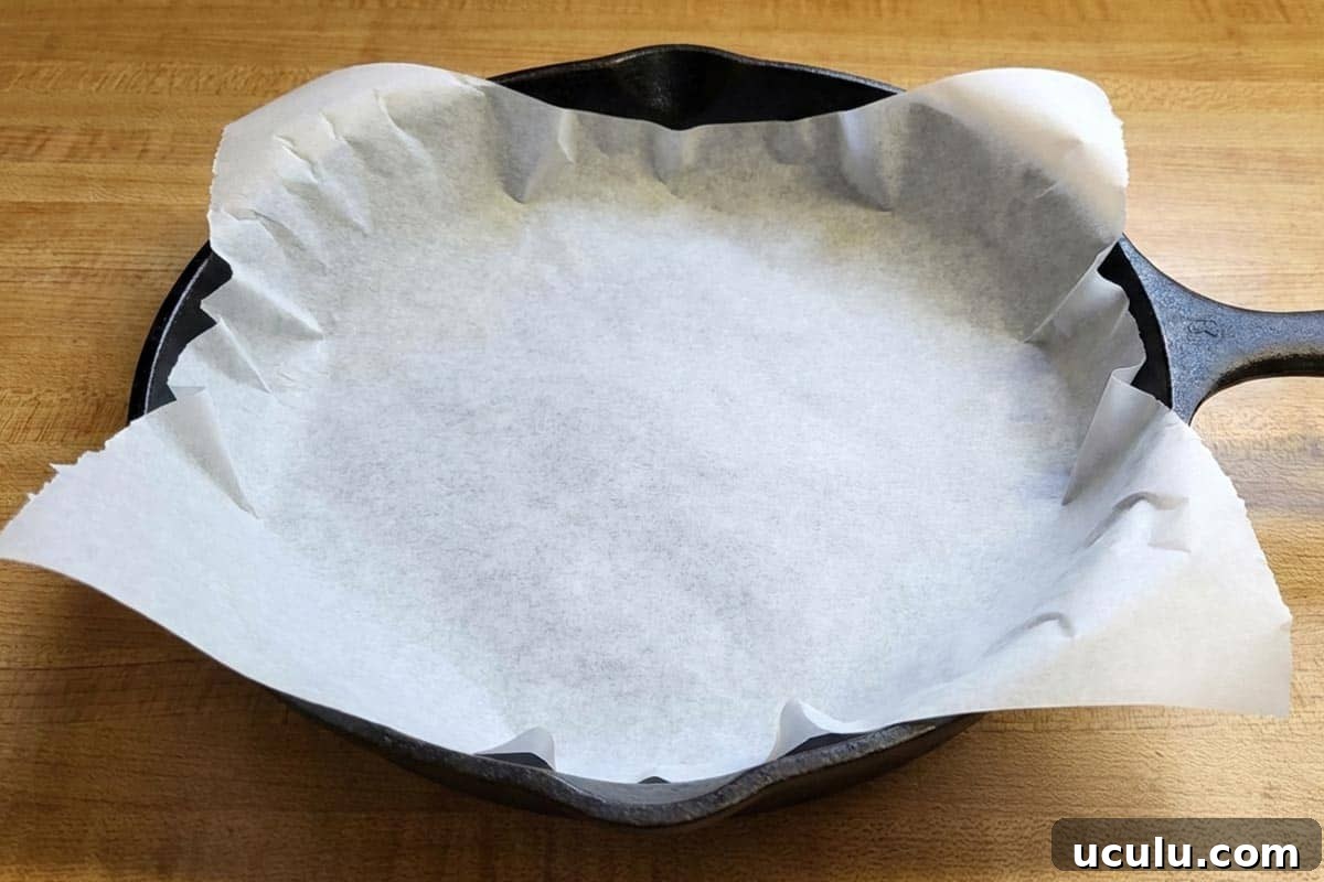 Lined the skillet with parchment paper.