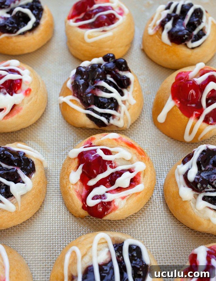 Vegan Blueberry Danish And Cherry Danish