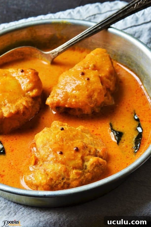 Monkfish curry indian style made with coconut milk