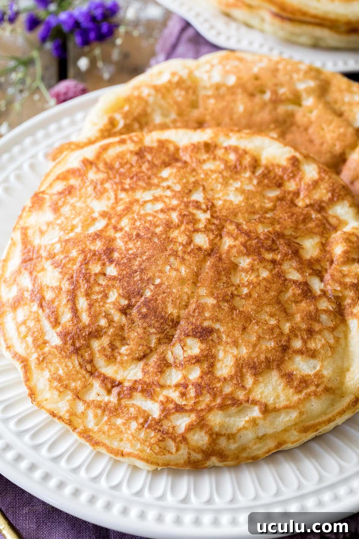 pancakes on white plate