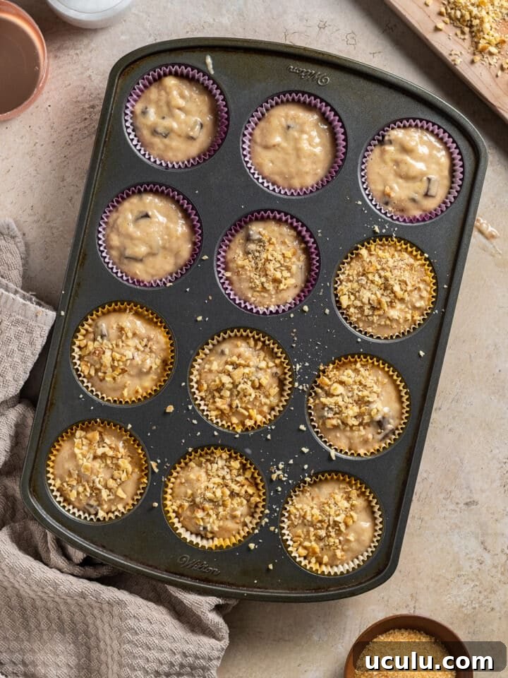 unbaked muffins in tin