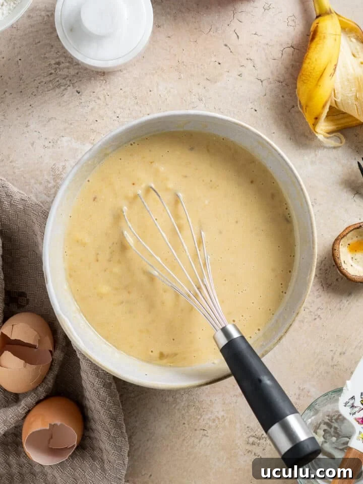 wet ingredients whisked together