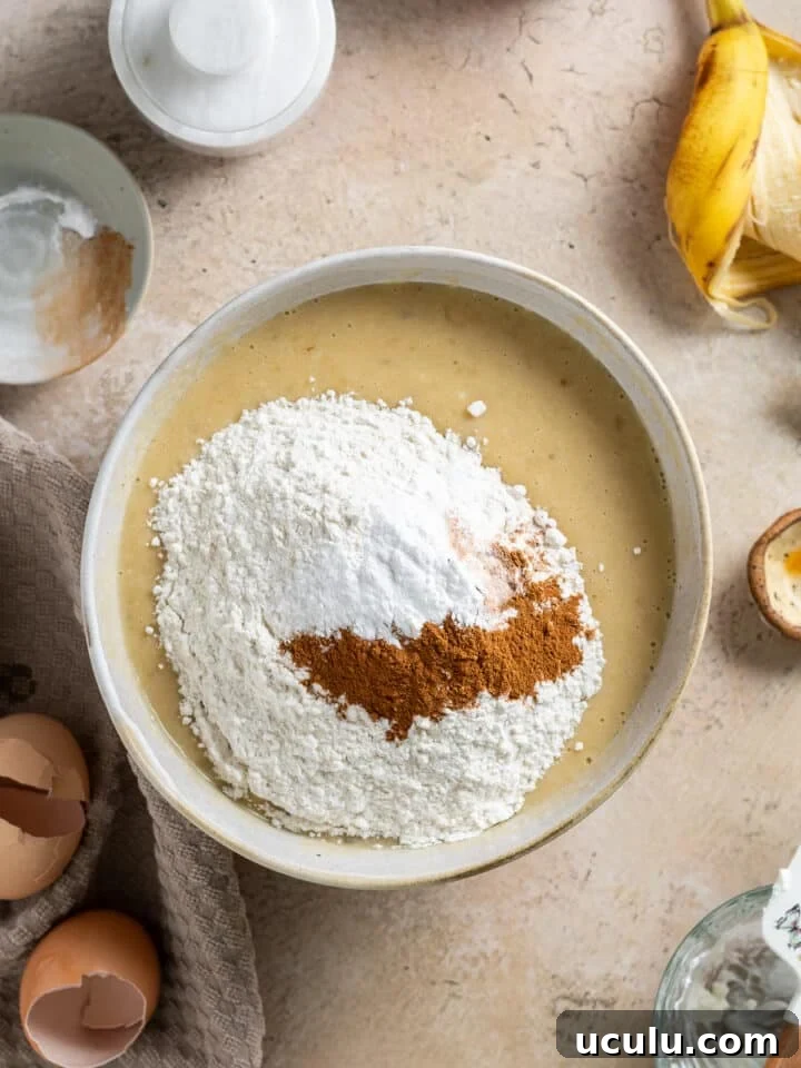 dry ingredients added to wet ingredients