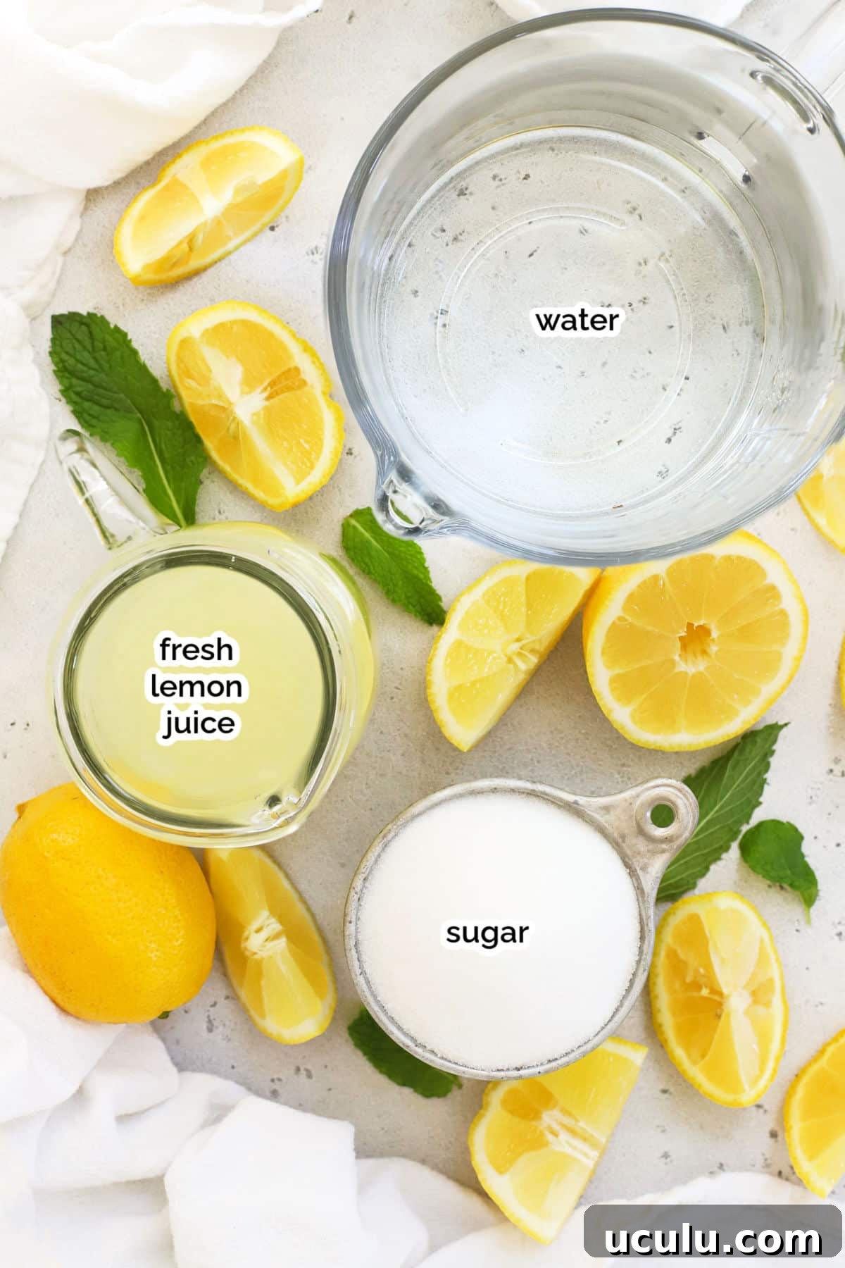 ingredients for old-fashioned lemonade