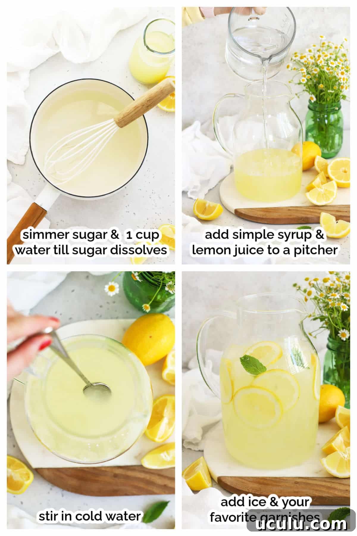 making homemade lemonade step by step