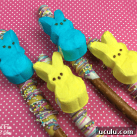 Peeps pretzel rods