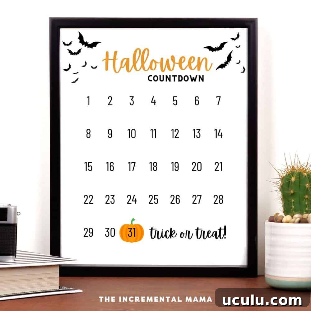 free printable halloween countdown calendar