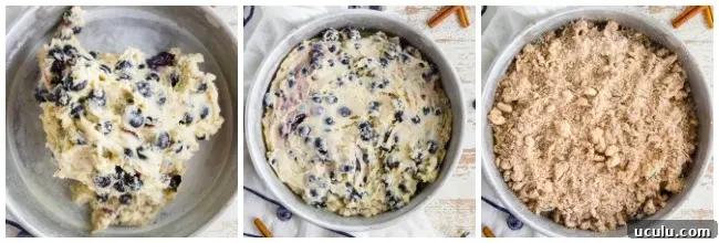 Making gluten-free blueberry coffee cake
