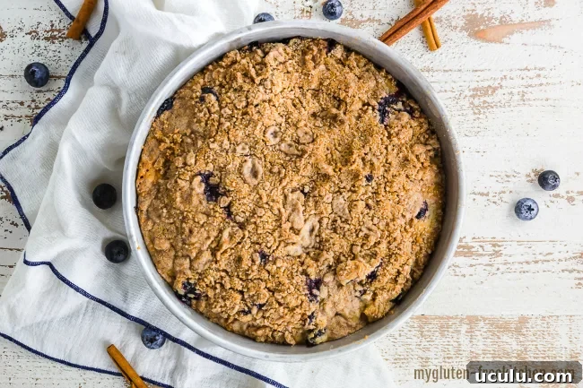 Finished gluten-free Blueberry Coffee Cake