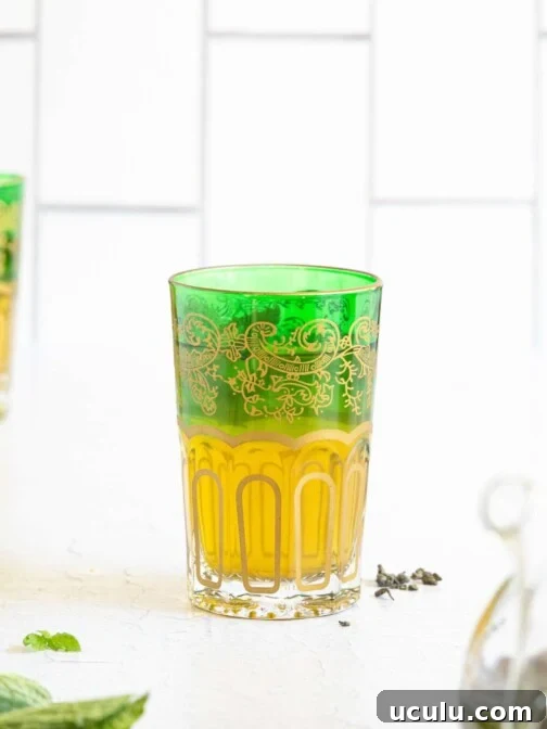 a glass of mint tea