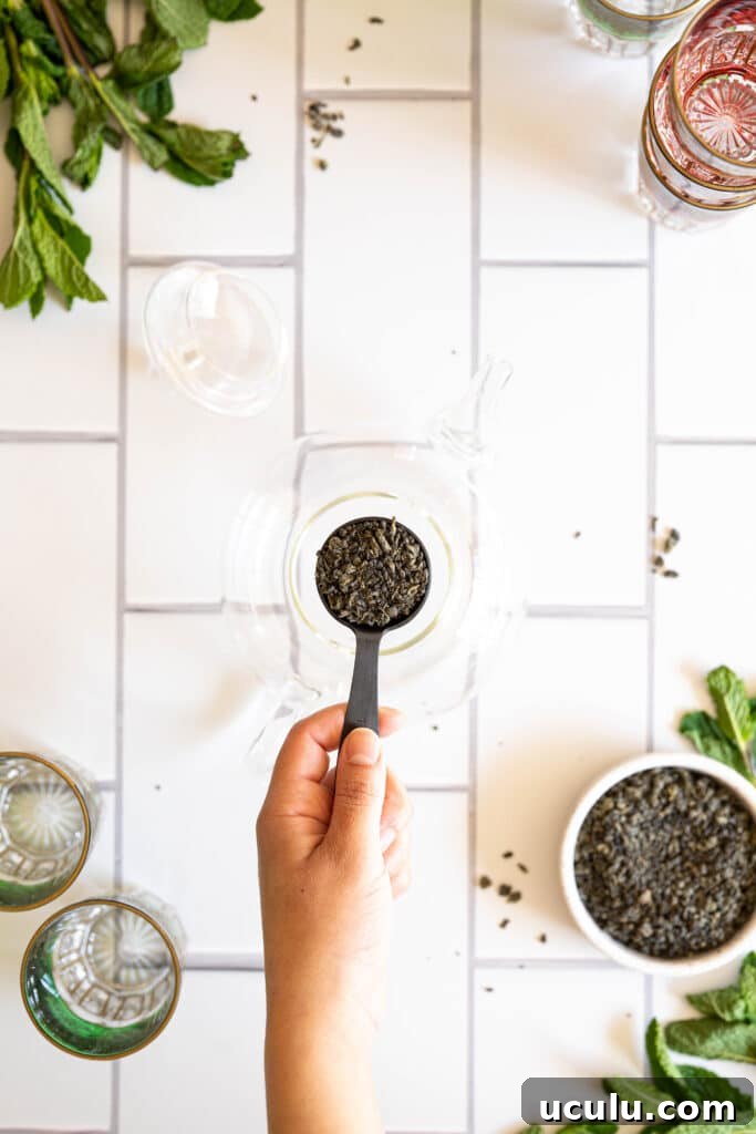 a spoonful of gunpowder tea