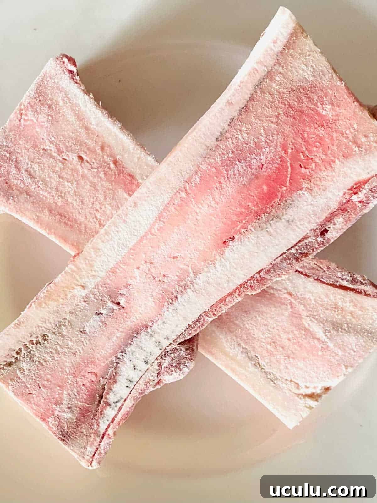 frozen beef bone marrow bones.