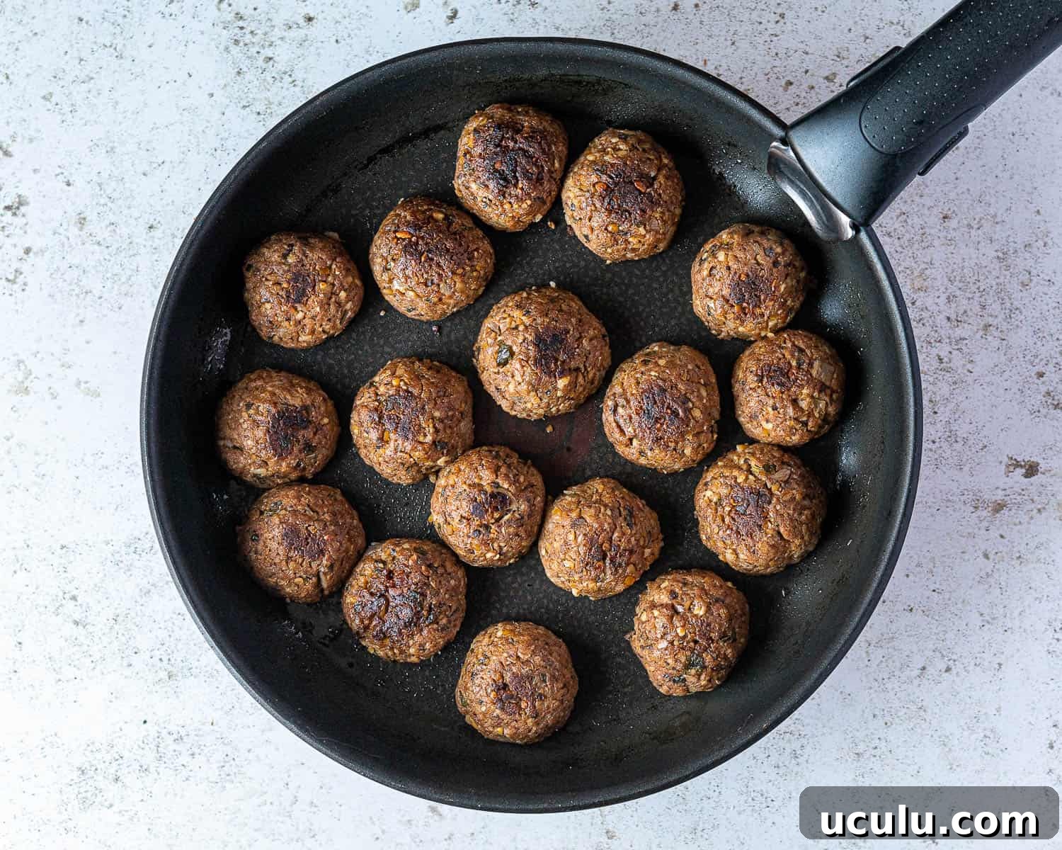 Step 8 - frying the meatballs.