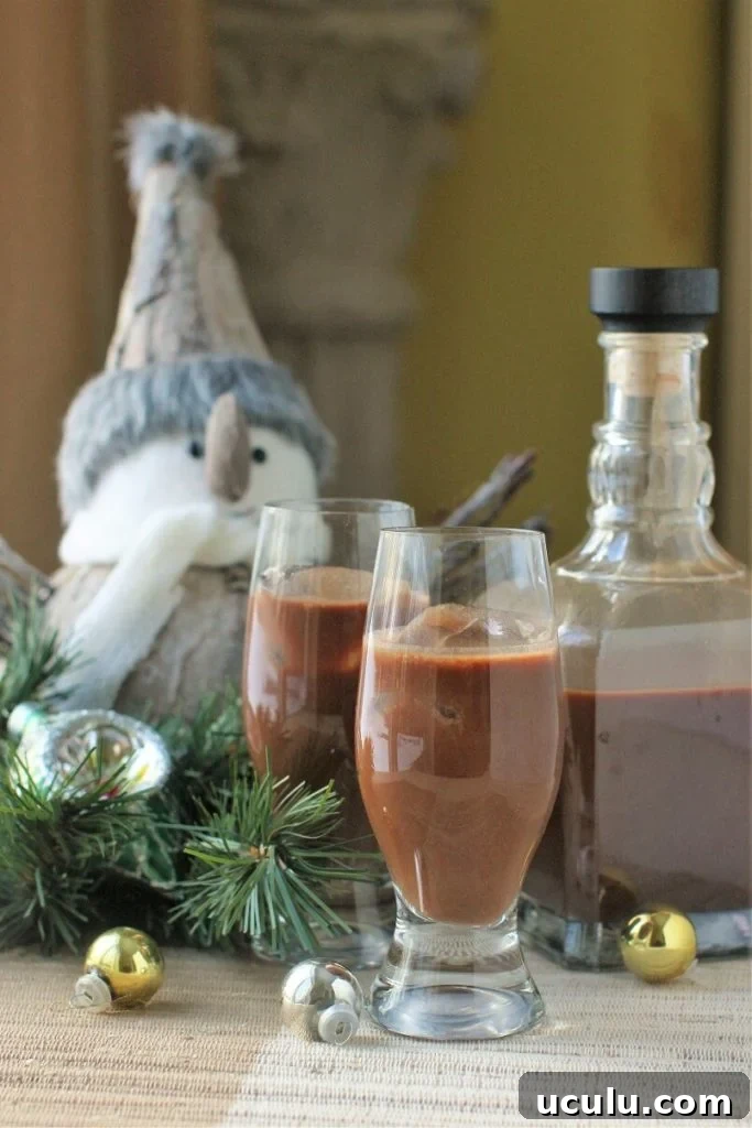 gingerbread cream liqueur - two glasses of it for holiday cheering