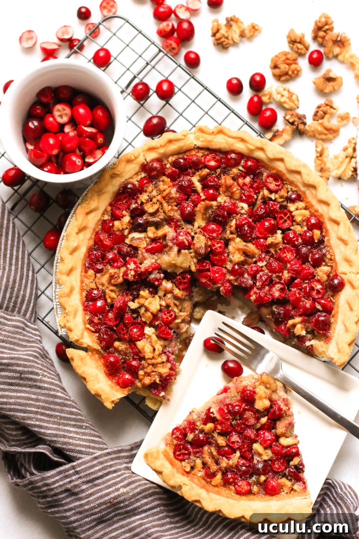 Sliced cranberry pie.