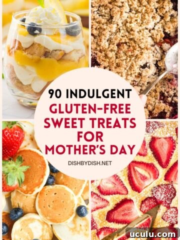 Collage of images of sweet treats for Mother's day