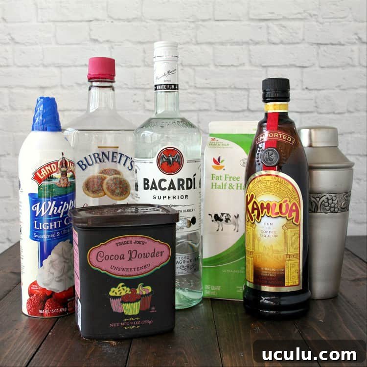 Tiramisu Martini ingredients