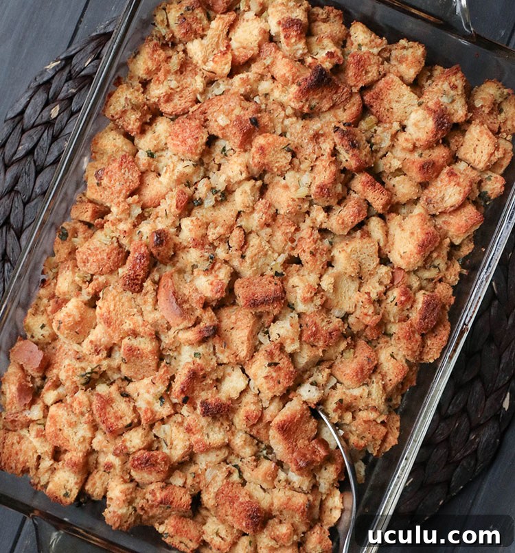 Overhead view of Classic Herb Stuffing