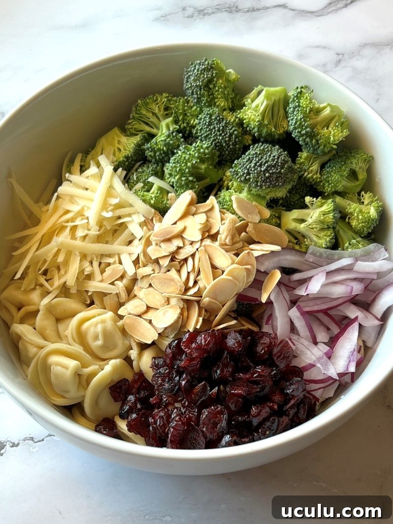 Salad ingredients on a cutting board