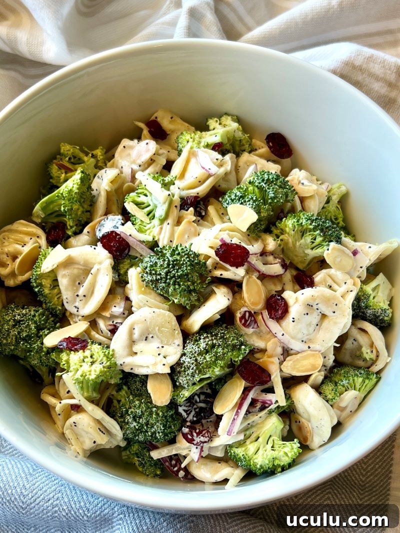 Finished tortellini salad