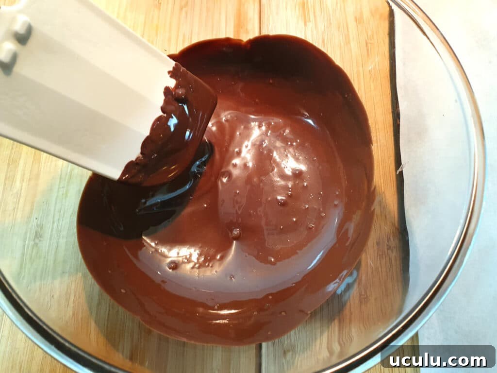 stiring melted chocolate