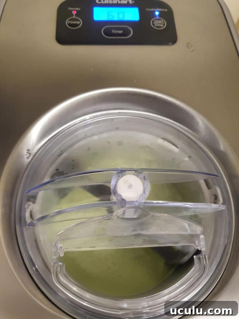 starting to churn ice cream