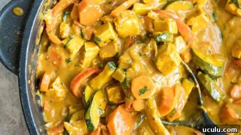 Healthy Vegan Panang Curry Tofu with Vegetables