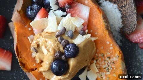 How to Make Sweet Potato Breakfast Bowls with Peanut Butter and Berries | vegan, gluten-free