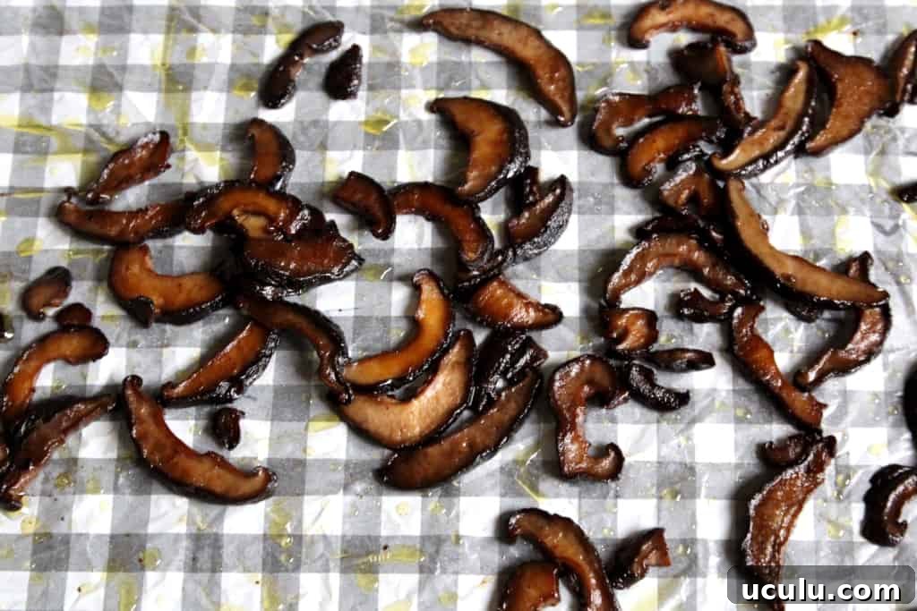 Very flavorful shiitake mushrooms for the Love and Lemons's BLT sandwich!