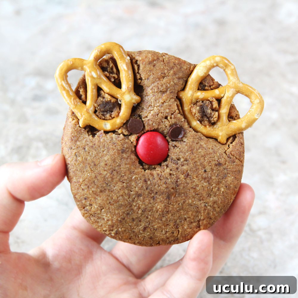 sweet potato reindeers Rudolph cookies made with almond flour