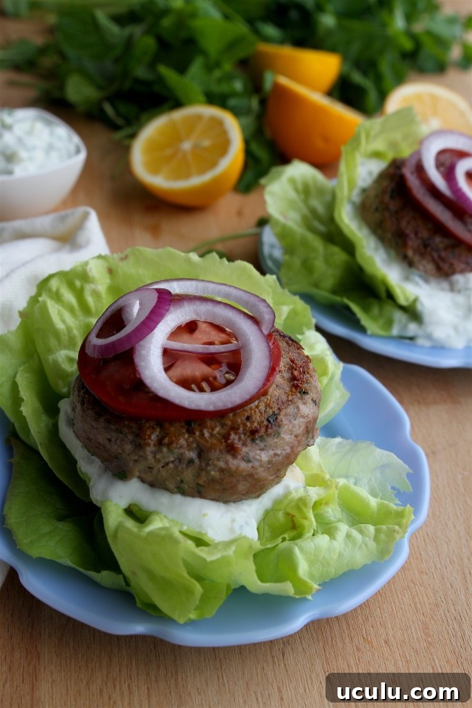 lemon mint lamb burgers