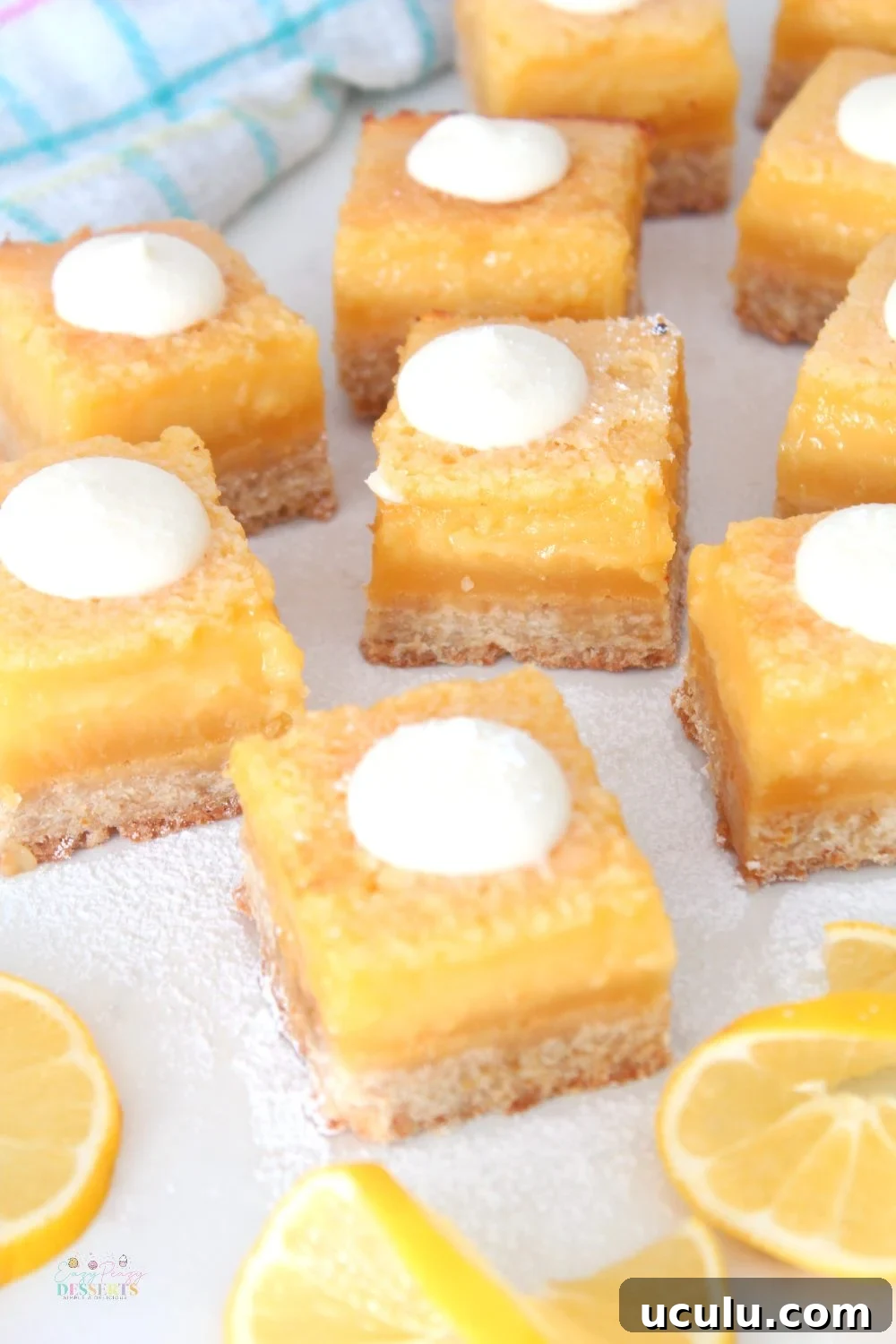 many decorated lemon squares