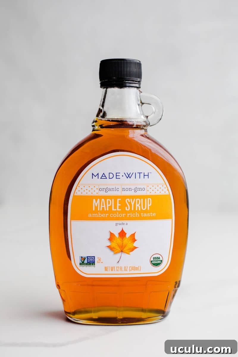 A bottle of pure syrup.