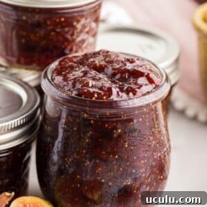 Balsamic fig jam in mason jars.