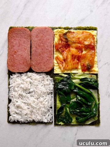 kimbap quadrants filled out