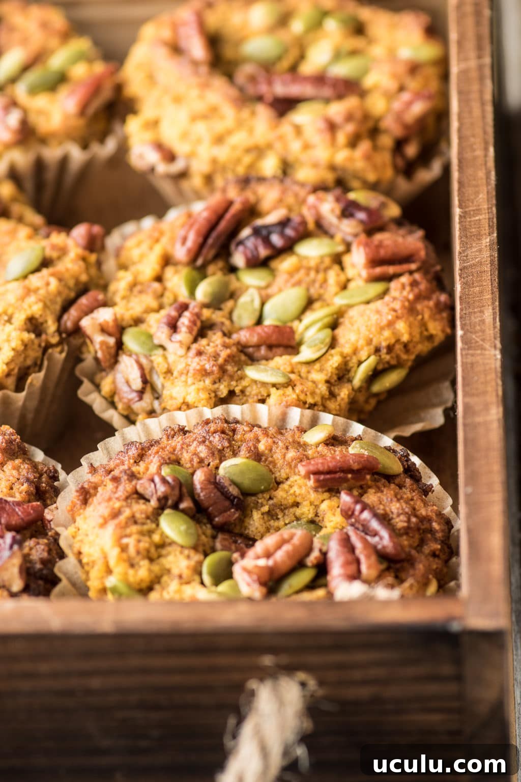 Close-up shot of the finished muffins.