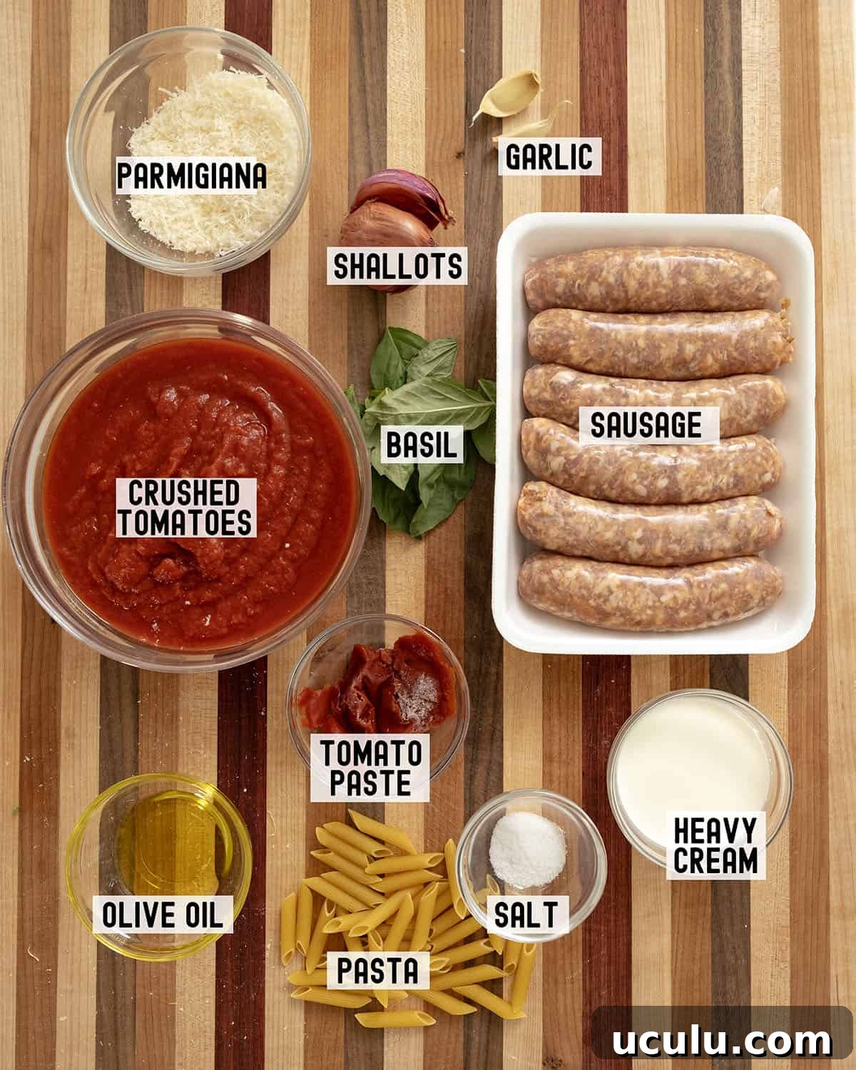 Ingredients for the recipe.