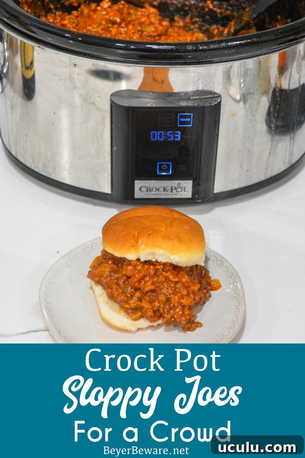 Crock pot sloppy joes for a crowd is a large batch of sloppy joes recipe when you are looking for a recipe to feed a bunch of hungry people.