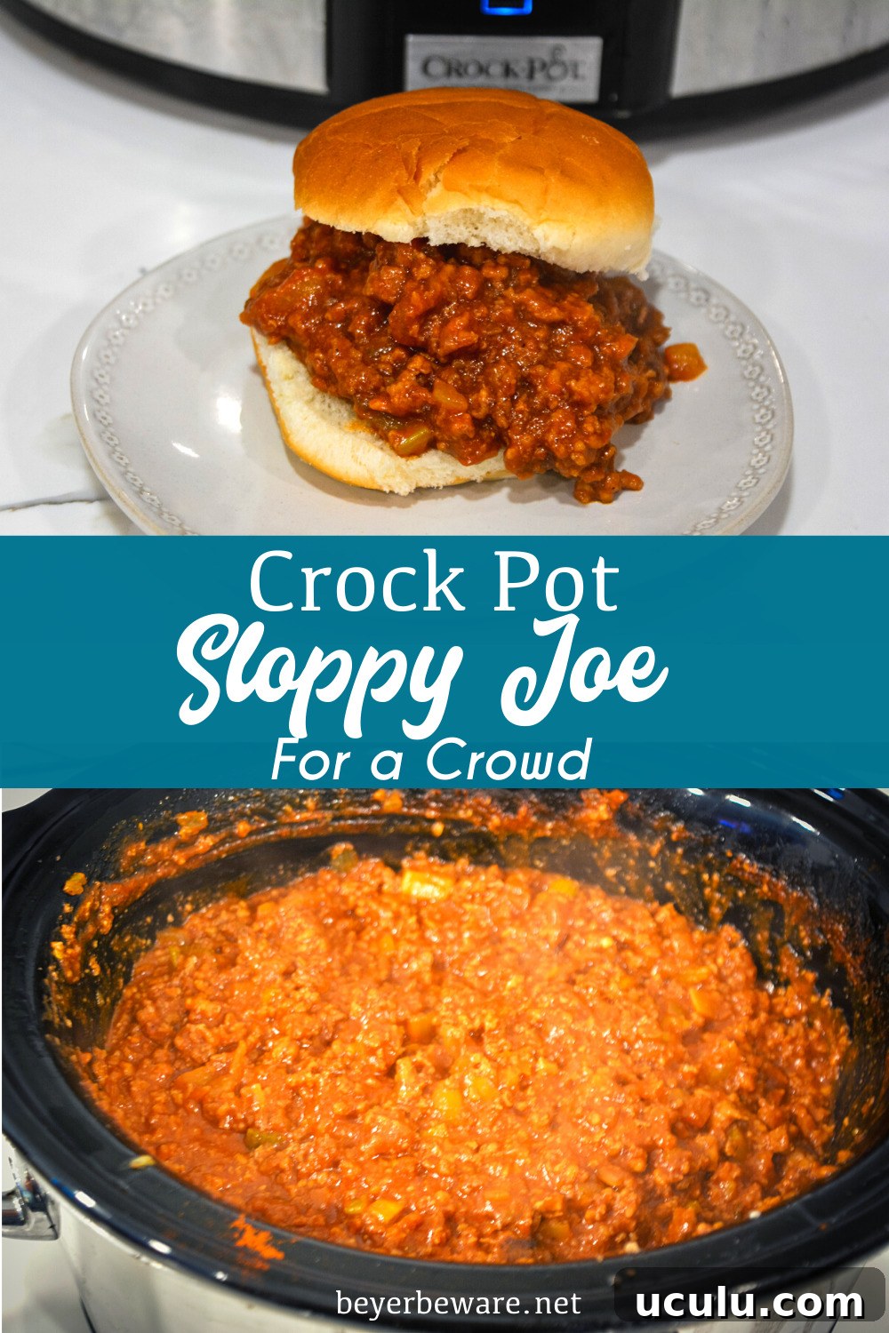 Crock pot sloppy joes for a crowd is a large batch of sloppy joes recipe when you are looking for a recipe to feed a bunch of hungry people.